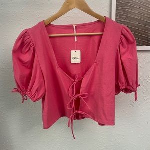 NWT Velvet Rose Tie Top